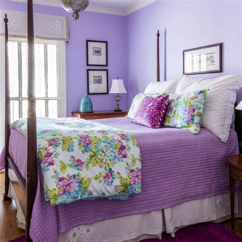 bedrooms with purple bedding